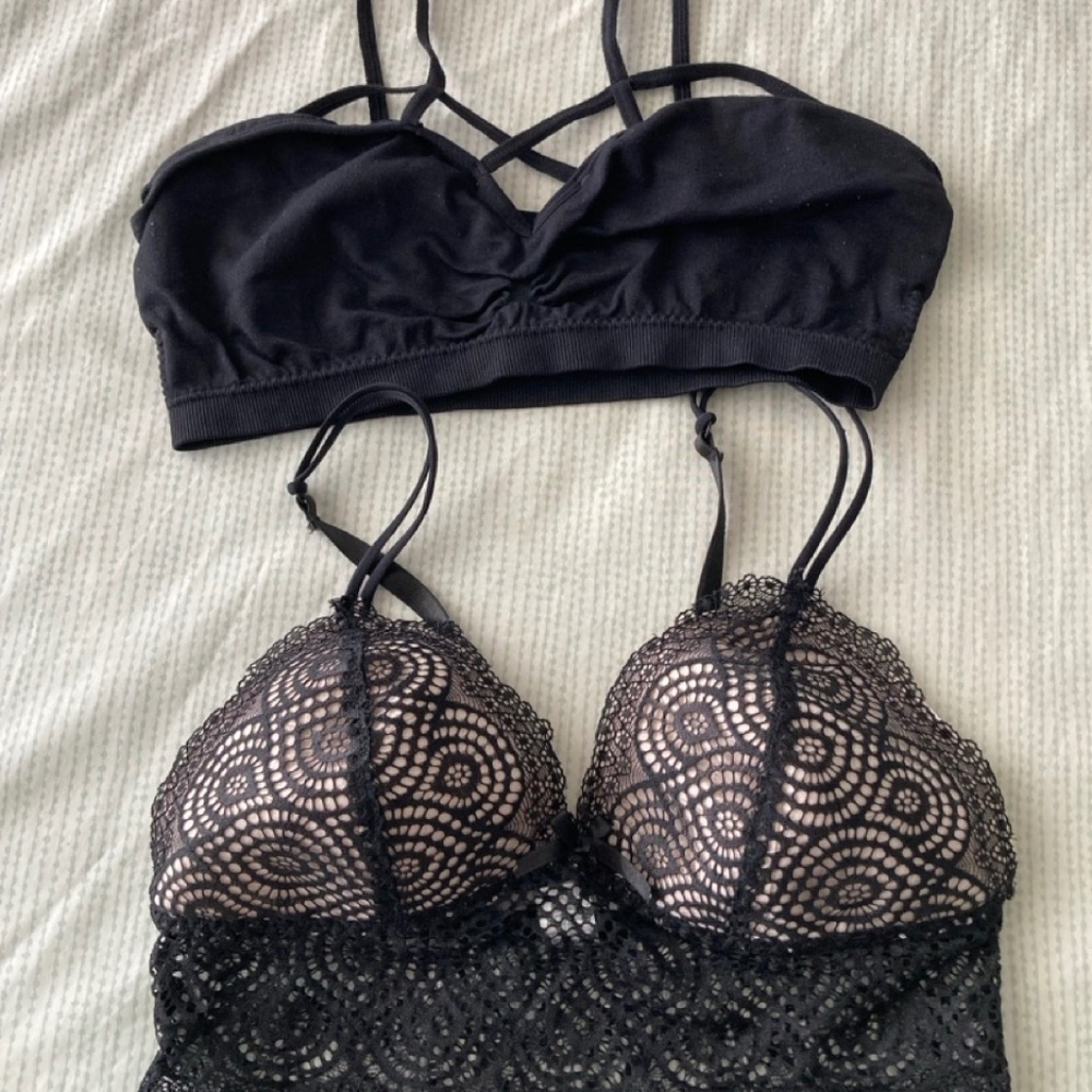 Black Bralette Bundle Women Small Size (2 Bralettes)